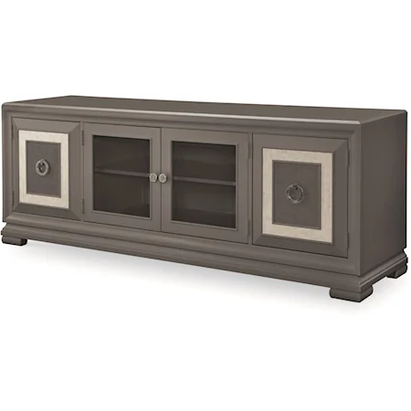 Entertainment Console with Glass Doors